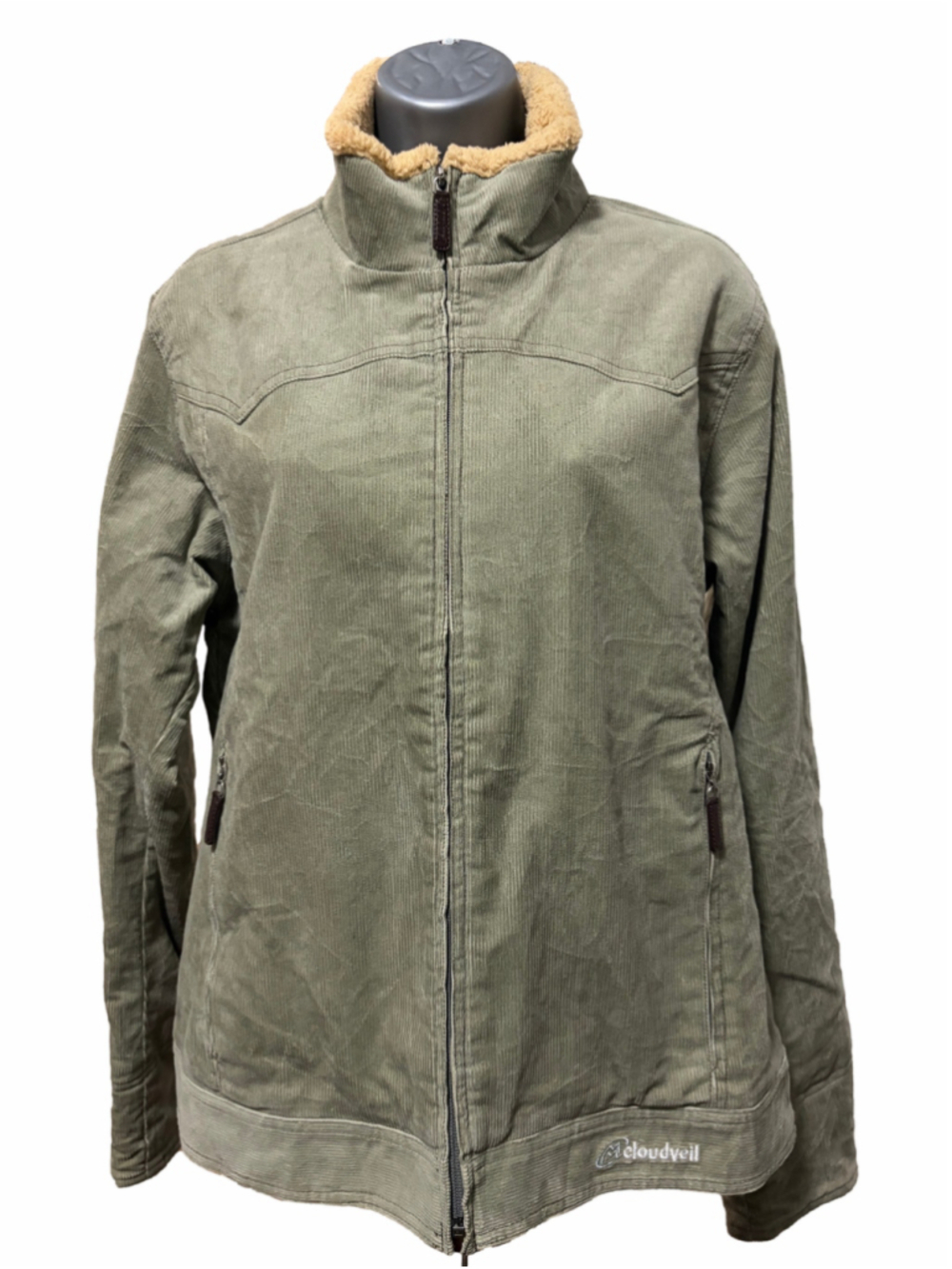 Cloudveil Jackson Hole Sherpa Lined Corduroy Jacket Sage Green Western Style L